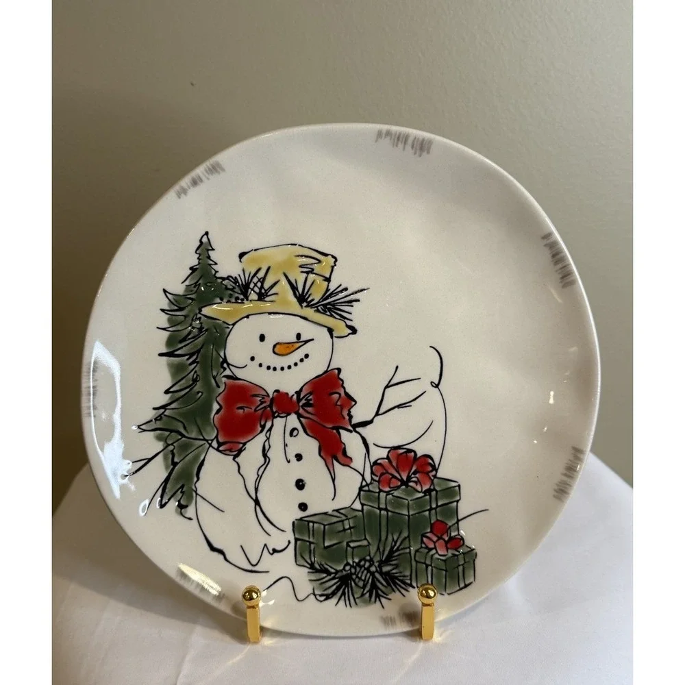 4‎ Eli + Ana Wonderland Whimsy Christmas Holiday Ceramic Salad Plates